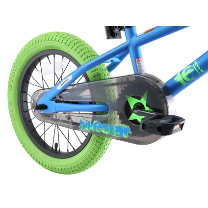Bikestar BMX kinderfiets 16 inch blauw / groen 4