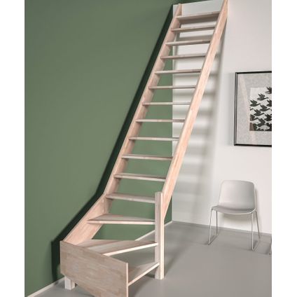 Escalier de meunier Alsace - Sogem - quart tournant à droite - hêtre - 15 marches - bois durable