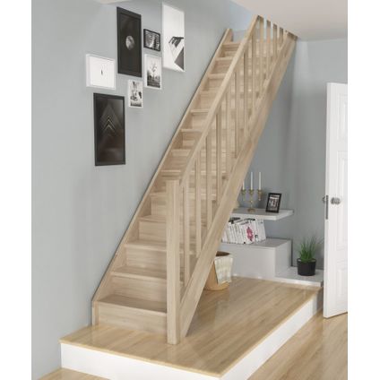 Escalier de meunier Milan - Sogem - chêne - 13 marches fermées - balustrade en bois