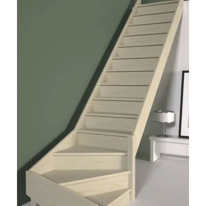 Jura escalier meunier - Sogem - quart tournant à droite - pin - escalier fermé avec 14 marches 2