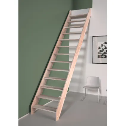 Escalier de meunier Alsace - Sogem - escalier droit - hêtre - 13 marches - main courante à câble 4