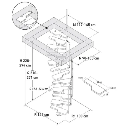 Escalier de grenier Houston - Sogem - métal - 13 marches ingénieuses - gain de place 7