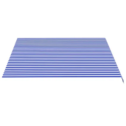 vidaXL - Polyester - Vervangingsdoek voor luifel 4x3,5 m blauw en wit - TLS311918 4