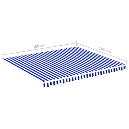 vidaXL - Polyester - Vervangingsdoek voor luifel 4x3,5 m blauw en wit - TLS311918 6
