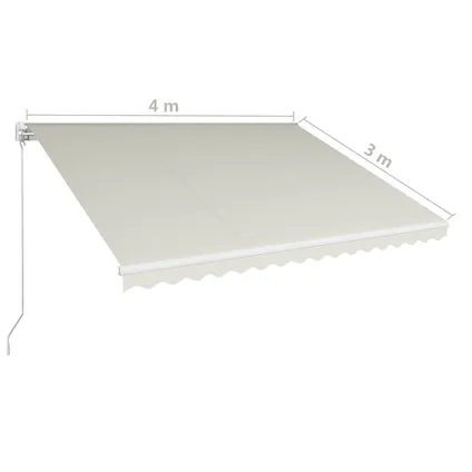 vidaXL - Aluminium - Luifel handmatig uittrekbaar 400x300 cm crème - TLS305121 9