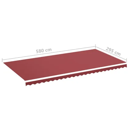 vidaXL - Polyester - Vervangingsdoek voor luifel 6x3 m bordeauxrood - TLS311973 6