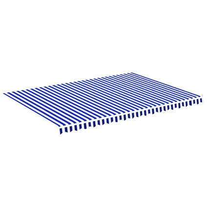 vidaXL - Polyester - Vervangingsdoek voor luifel 5x3,5 m blauw en wit - TLS311922 2