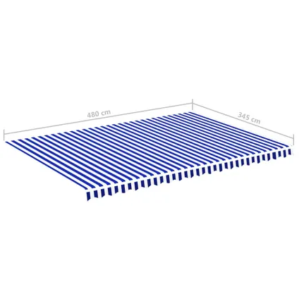 vidaXL - Polyester - Vervangingsdoek voor luifel 5x3,5 m blauw en wit - TLS311922 6