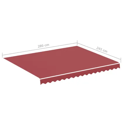 vidaXL - Polyester - Vervangingsdoek voor luifel 3x2,5 m bordeauxrood - TLS311965 6