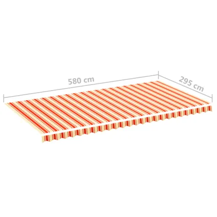 vidaXL - Polyester - Vervangingsdoek voor luifel 6x3 m geel en oranje - TLS312023 6