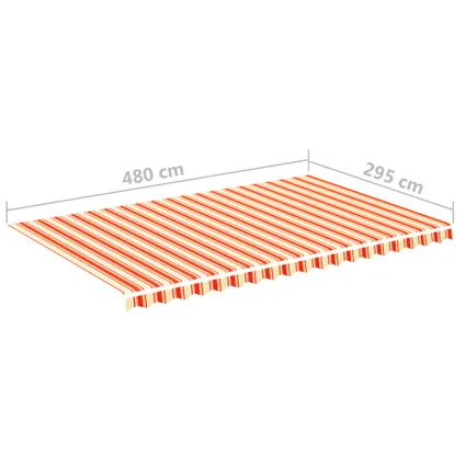 vidaXL - Polyester - Vervangingsdoek voor luifel 5x3 m geel en oranje - TLS312021 6