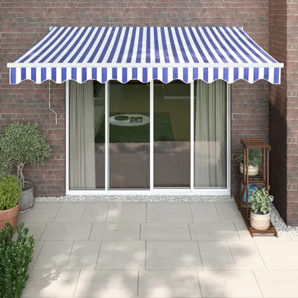 vidaXL - Stof - Luifel uittrekbaar 3x2,5 m stof en aluminium blauw en - TLS315442 2