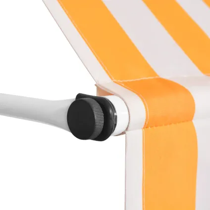 vidaXL - Stof - Luifel handmatig uittrekbaar 150 cm oranje en witte - TLS43231 3