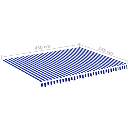 vidaXL - Polyester - Vervangingsdoek voor luifel 4,5x3,5 m blauw en - TLS311920 6