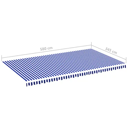vidaXL - Polyester - Vervangingsdoek voor luifel 6x3,5 m blauw en wit - TLS311924 6