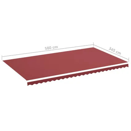 The Living Store - Polyester - Tissu de remplacement pour auvent Bordeaux rouge - TLS311974 6