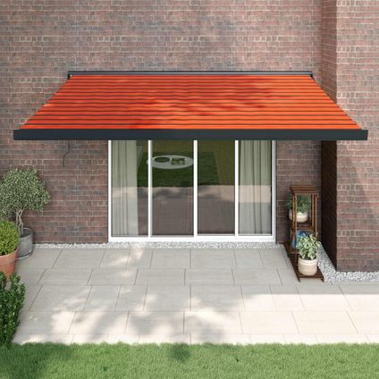 The Living Store - Tissu - Auvent rétractable orange et marron 4x3 m tissu et - TLS315456