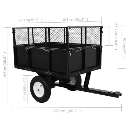 vidaXL - - Kiepwagen voor zitmaaiers 300 kg - TLS145813 10