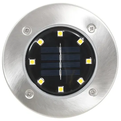 vidaXL - Kunststof - Grondlampen 8 st solar LED wit - TLS44416 3