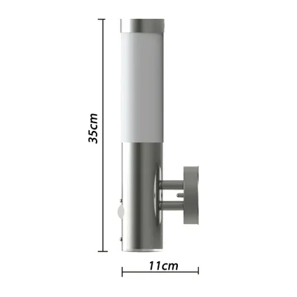 vidaXL - Roestvrij staal - Buitenwandlamp met bewegingsdetector - TLS40371 2