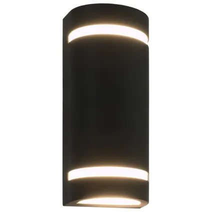 vidaXL - Aluminium - Buitenwandlampen 2 st 35 W halfrond zwart - TLS45649 2