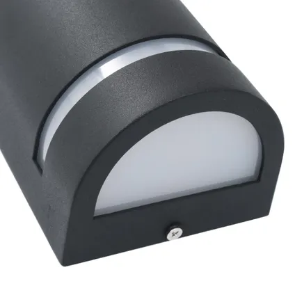 vidaXL - Aluminium - Buitenwandlampen 2 st 35 W halfrond zwart - TLS45649 6