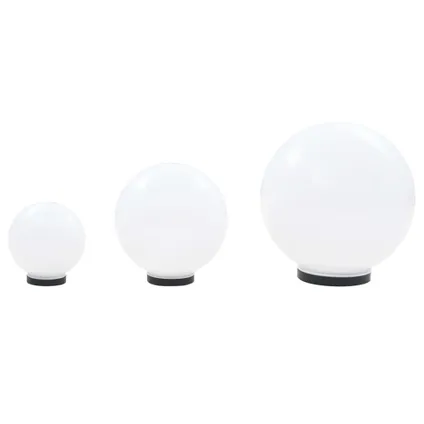 The Living Store - Plastique - Jeu de lampe boule à LED 3 pcs PMMA sphérique - TLS50659 4