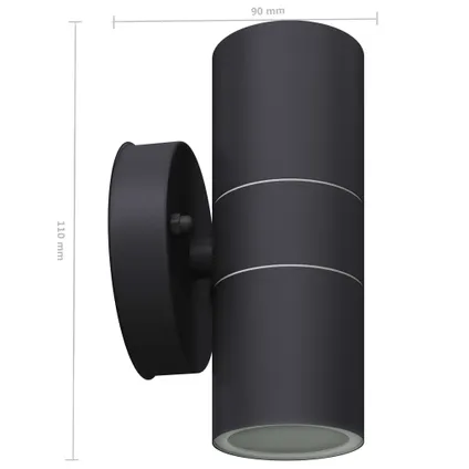 vidaXL - Roestvrij staal - LED-wandlamp buiten op-/neerwaarts RVS 2 - TLS42417 6