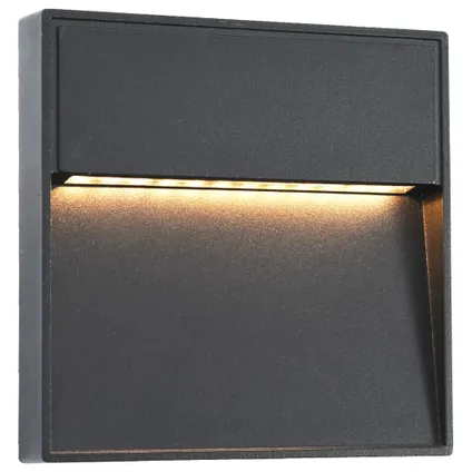 vidaXL - Aluminium - LED-buitenwandlampen 2 st 3 W vierkant zwart - TLS45659 2