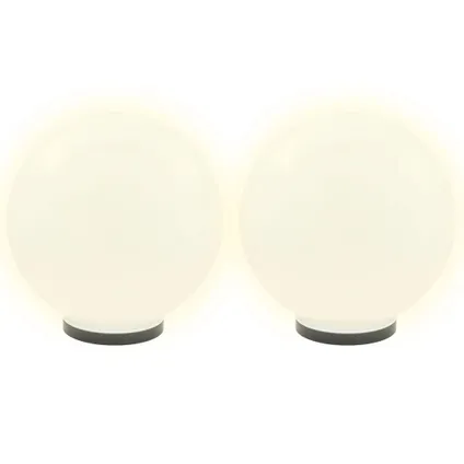 The Living Store - Plastique - Lampe à LED sous forme de boule 2 pcs Sphérique - TLS50657 3