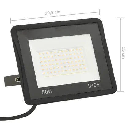 vidaXL - Aluminium - Spotlight LED 50 W warmwit - TLS149611 10