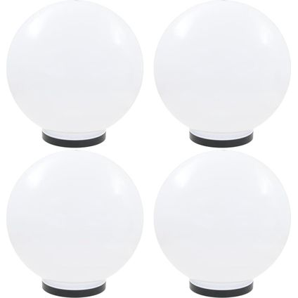 The Living Store - Plastique - Lampes à LED sous forme de boule 4 pcs Sphérique - Blanc