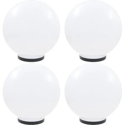 The Living Store - Plastique - Lampes à LED sous forme de boule 4 pcs Sphérique - Blanc