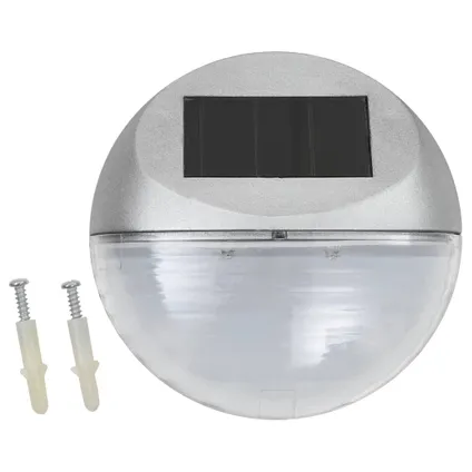 vidaXL - Polypropyleen - LED-wandlampen solar rond zilver 12 st - TLS44473 2