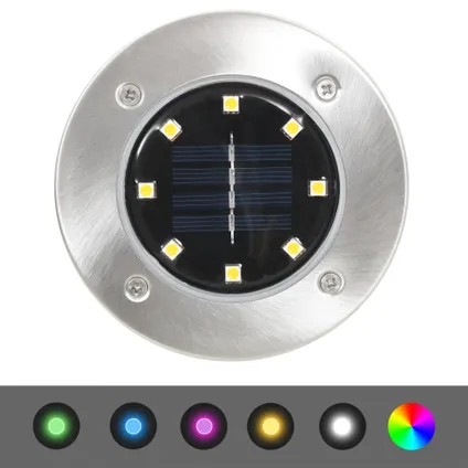 vidaXL - Kunststof - Grondlampen 8 st solar LED RGB-kleur - TLS315695 8