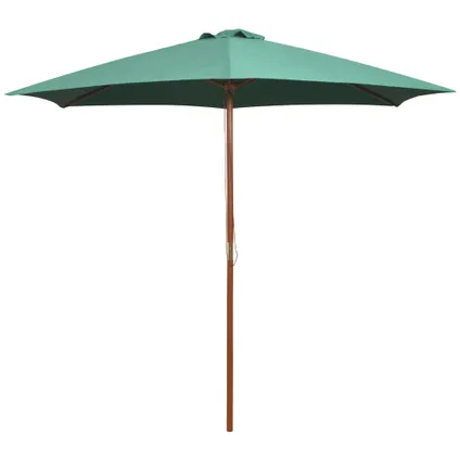 vidaXL - - Parasol 270x270 cm houten paal groen - TLS42961