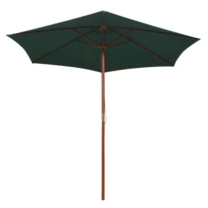 vidaXL - - Parasol 270x270 cm houten paal groen - TLS42961 2