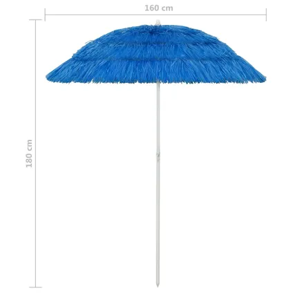 The Living Store - - Parasol de plage Hawaii Bleu 180 cm - TLS314694 8