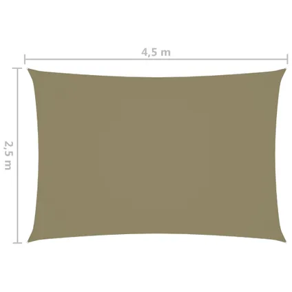 vidaXL - Zonnescherm rechthoekig 2,5x4,5 m oxford stof beige - TLS135153 6