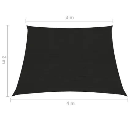 vidaXL - Zonnezeil 160 g/m² 3/4x2 m HDPE zwart - TLS311763 6
