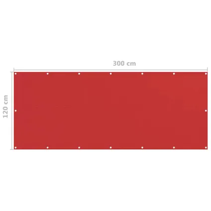 vidaXL - - Balkonscherm 120x300 cm HDPE rood - TLS311012 5