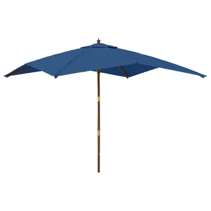 vidaXL - - Parasol met houten paal 300x300x273 cm azuurblauw - TLS363198 2