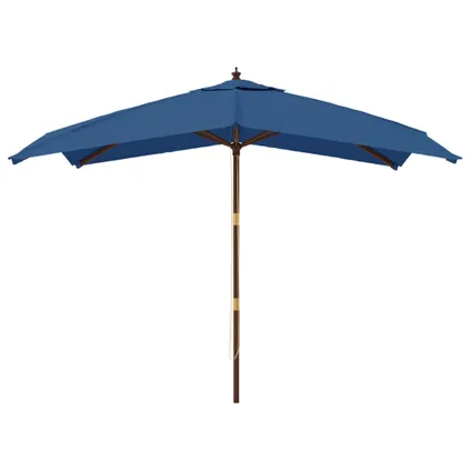 vidaXL - - Parasol met houten paal 300x300x273 cm azuurblauw - TLS363198 3