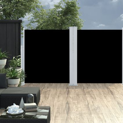 The Living Store - - Tuinscherm uittrekbaar 140x600 cm zwart - TLS317988