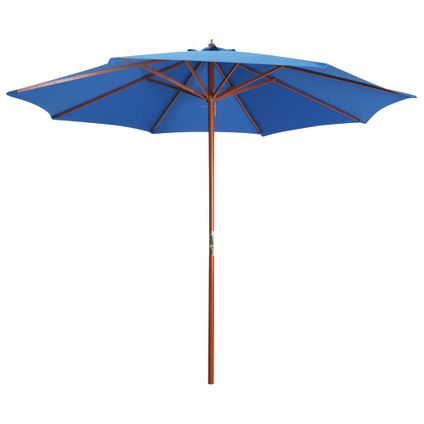 vidaXL - - Parasol met houten paal 300x258 cm blauw - TLS47125