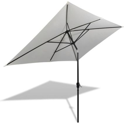 vidaXL Parasol Rechthoekig Zandwit 200x300 cm - UV-beschermend Polyester - Incl
