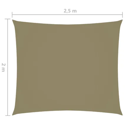 vidaXL - Zonnescherm rechthoekig 2x2,5 m oxford stof beige - TLS135144 6