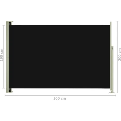 vidaXL - - Tuinscherm uittrekbaar 200x300 cm zwart - TLS317898 9
