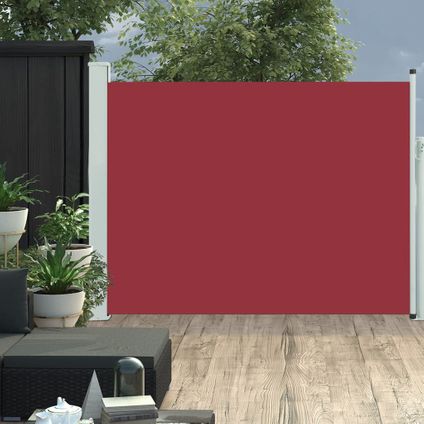 The Living Store - - Auvent latéral rétractable de patio 140x500 cm Rouge - TLS48397