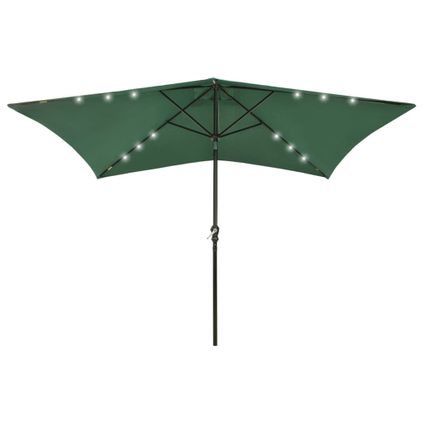 vidaXL Parasol Tuin - Groen - UV-Beschermend Polyester - Gepoedercoat Staal